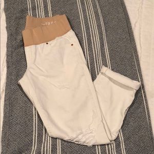 GAP Maternity Distressed White Boyfriend Fit
